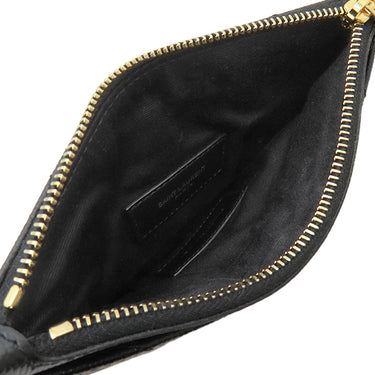 サンローラン SAINT LAURENT カサンドラ モノグラム ビルポーチ スモール 653923 ブラック レザー ポーチ ゴールド金具 黒 ロゴプレート