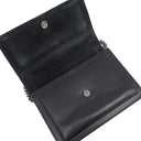 サンローラン SAINT LAURENT エンボス サンセット チェーンショルダー 470426 ブラック レザー パイソン 2WAYバッグ シルバー金具 斜め掛け