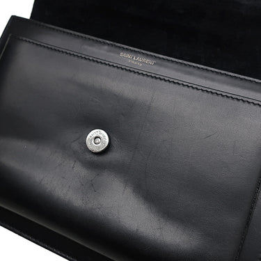 サンローラン SAINT LAURENT エンボス サンセット チェーンショルダー 470426 ブラック レザー パイソン 2WAYバッグ シルバー金具 斜め掛け