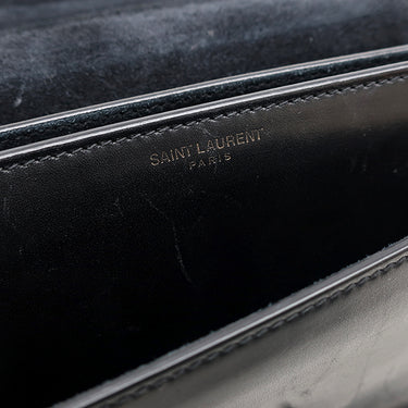 サンローラン SAINT LAURENT エンボス サンセット チェーンショルダー 470426 ブラック レザー パイソン 2WAYバッグ シルバー金具 斜め掛け