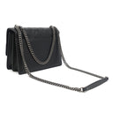 サンローラン SAINT LAURENT エンボス サンセット チェーンショルダー 470426 ブラック レザー パイソン 2WAYバッグ シルバー金具 斜め掛け