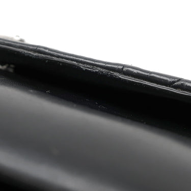 サンローラン SAINT LAURENT エンボス サンセット チェーンショルダー 470426 ブラック レザー パイソン 2WAYバッグ シルバー金具 斜め掛け