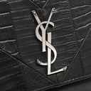 サンローラン SAINT LAURENT エンボス サンセット チェーンショルダー 470426 ブラック レザー パイソン 2WAYバッグ シルバー金具 斜め掛け