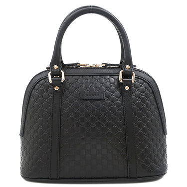 グッチ GUCCI マイクロ グッチシマ 2wayショルダーバッグ 449654 ブラック レザー 2WAYバッグ シャンパンゴールド金具 黒 ハンドバッグ ショルダー