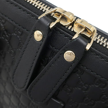 グッチ GUCCI マイクロ グッチシマ 2wayショルダーバッグ 449654 ブラック レザー 2WAYバッグ シャンパンゴールド金具 黒 ハンドバッグ ショルダー