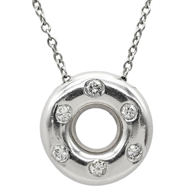 ティファニー Tiffany & Co ダイヤネックレス プラチナシルバー Pt950 ダイヤモンド ネックレス T&Co. Pt950 プラチナム ドーナツ型 ダイヤ 6P