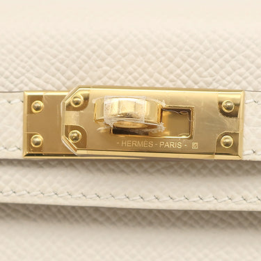 エルメス HERMES ミニケリードゥ 外縫い クレ ヴォーエプソン 2WAYバッグ ゴールド金具 オフホワイト ショルダー