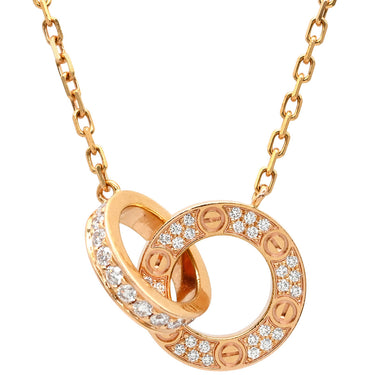 カルティエ Cartier Love パヴェ ダイヤ B7013900 ピンクゴールド K18PG ダイヤモンド ネックレス K18PG Au750 18K 18金 ペンダント ビスモチーフ
