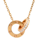 カルティエ Cartier Love パヴェ ダイヤ B7013900 ピンクゴールド K18PG ダイヤモンド ネックレス K18PG Au750 18K 18金 ペンダント ビスモチーフ