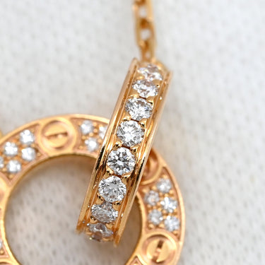 カルティエ Cartier Love パヴェ ダイヤ B7013900 ピンクゴールド K18PG ダイヤモンド ネックレス K18PG Au750 18K 18金 ペンダント ビスモチーフ