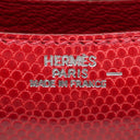エルメス HERMES フラップ アイ グラス ケース レッド系 リザード メガネケース シルバー金具 赤 アイウェアケース