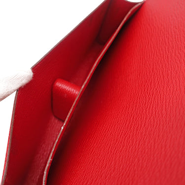 エルメス HERMES フラップ アイ グラス ケース レッド系 リザード メガネケース シルバー金具 赤 アイウェアケース