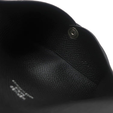 エルメス HERMES カルヴィ ブラック ヴォーエプソン カードケース シルバー金具 黒