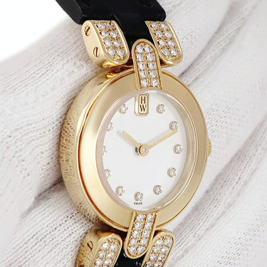 腕時計 ハリーウィンストン Harry Winston プルミエール クオーツ レディース K18YG無垢 ダイヤモンド ラウンド