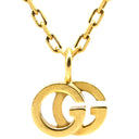 グッチ GUCCI イエローゴールド K18YG ブルートパーズ ネックレス Gucci Au750 K18 GG ロゴモチーフ ブルートパーズ1P