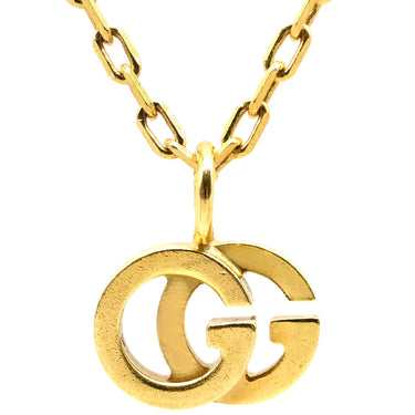 グッチ GUCCI イエローゴールド K18YG ブルートパーズ ネックレス Gucci Au750 K18 GG ロゴモチーフ ブルートパーズ1P
