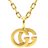 グッチ GUCCI イエローゴールド K18YG ブルートパーズ ネックレス Gucci Au750 K18 GG ロゴモチーフ ブルートパーズ1P
