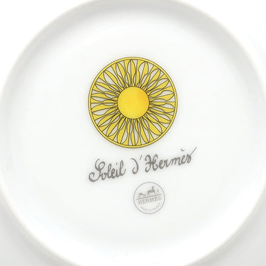 エルメス HERMES パンプレート ソレイユ ドゥ エルメス 2枚セット P046012P イエロー×ホワイト 磁器 食器 新品 未使用 黄色 ポーセリン お皿