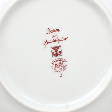 エルメス HERMES パンプレート No3 ガダルキヴィール 2枚セット P011212P レッド×ホワイト 磁器 食器 新品 未使用 赤 ポーセリン