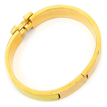 エルメス HERMES クリックH PM イエロー×ゴールド GP エナメル ブレスレット 黄 Hブレス