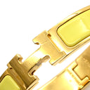 エルメス HERMES クリックH PM イエロー×ゴールド GP エナメル ブレスレット 黄 Hブレス