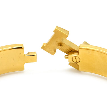 エルメス HERMES クリックH PM イエロー×ゴールド GP エナメル ブレスレット 黄 Hブレス