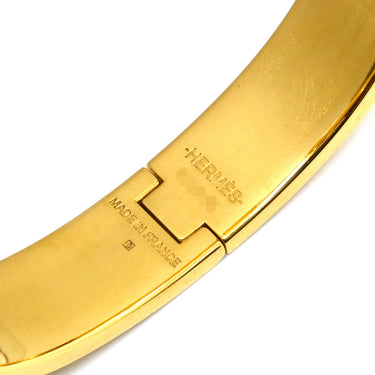 エルメス HERMES クリックH PM イエロー×ゴールド GP エナメル ブレスレット 黄 Hブレス