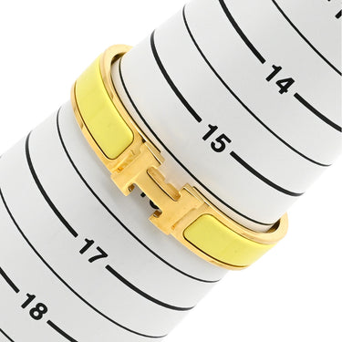 エルメス HERMES クリックH PM イエロー×ゴールド GP エナメル ブレスレット 黄 Hブレス