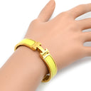 エルメス HERMES クリックH PM イエロー×ゴールド GP エナメル ブレスレット 黄 Hブレス
