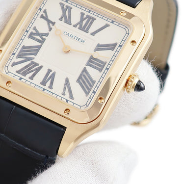 腕時計 カルティエ Cartier サントス デュモン XL WGSA0084 手巻き メンズ K18YG無垢 スクエア ローマン アイボリー 限定