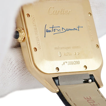 腕時計 カルティエ Cartier サントス デュモン XL WGSA0084 手巻き メンズ K18YG無垢 スクエア ローマン アイボリー 限定