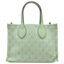 グッチ GUCCI オフィディア スモール トートバッグ 772183 グリーン GGキャンバス 2WAYバッグ シルバー金具 ミント ハンドバッグ