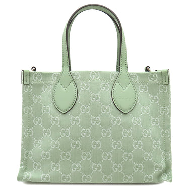 グッチ GUCCI オフィディア スモール トートバッグ 772183 グリーン GGキャンバス 2WAYバッグ シルバー金具 ミント ハンドバッグ