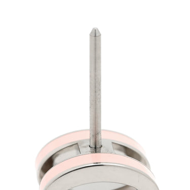 エルメス HERMES ポップアッシュ Hピアス ミニ ピンクXシルバー メタル エナメル ピアス シルバー金具 Hモチーフ