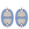 エルメス HERMES ミニマイヨン ブルーXシルバー メタル エナメル ピアス シェーヌダンクル 青