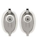 エルメス HERMES ミニマイヨン ブルーXシルバー メタル エナメル ピアス シェーヌダンクル 青