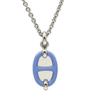 エルメス HERMES ミニマイヨン ペンダント ブルーXシルバー メタル エナメル ネックレス シェーヌダンクルモチーフ SV金具