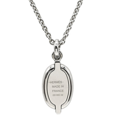 エルメス HERMES ミニマイヨン ペンダント ブルーXシルバー メタル エナメル ネックレス シェーヌダンクルモチーフ SV金具