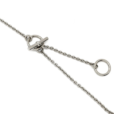 エルメス HERMES ミニマイヨン ペンダント ブルーXシルバー メタル エナメル ネックレス シェーヌダンクルモチーフ SV金具