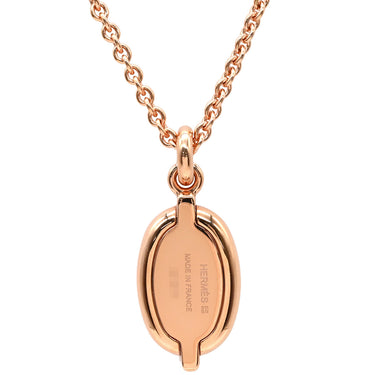 エルメス HERMES ミニマイヨン ペンダント オレンジXピンクゴールド GP エナメル ネックレス シェーヌダンクルモチーフ PG金具