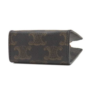 セリーヌ CELINE マイクロ バーティカル カバ 10I492CZ1 タン キャンバス トリオンフキャンバス バッグチャーム ゴールド金具 茶 白ロゴ トリオンフ カバンモチーフ