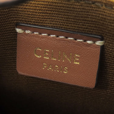セリーヌ CELINE マイクロ バーティカル カバ 10I492CZ1 タン キャンバス トリオンフキャンバス バッグチャーム ゴールド金具 茶 白ロゴ トリオンフ カバンモチーフ