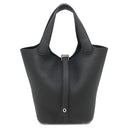 エルメス HERMES ピコタンロックPM ブラック トリヨンクレマンス ハンドバッグ シルバー金具 黒