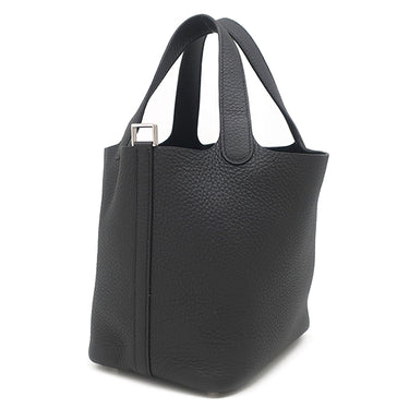 エルメス HERMES ピコタンロックPM ブラック トリヨンクレマンス ハンドバッグ シルバー金具 黒