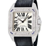 腕時計 カルティエ Cartier サントス100 LM W20073X8 自動巻き メンズ ダイヤ スクエア 角型 ローマン