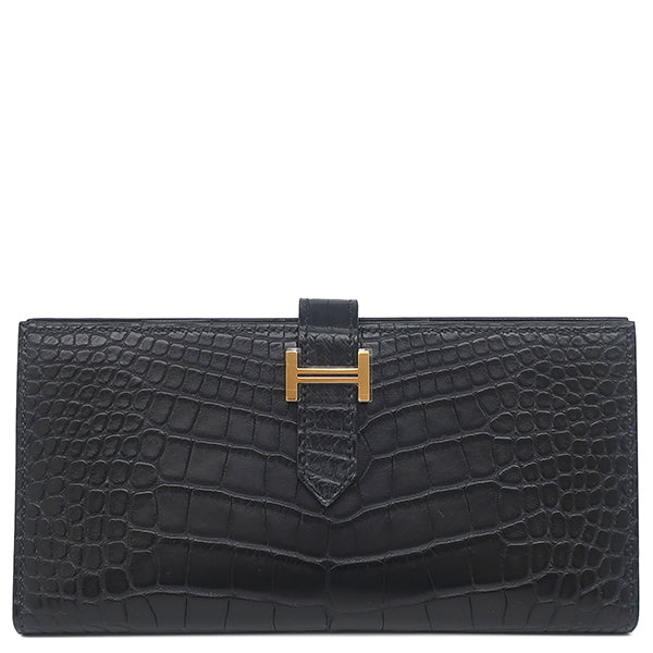 HERMES エルメス べアン スフレ 長財布 黒 二つ折り HERMES（エルメス） 長財布 ベアンスフレ マチ有り 二つ折り ブラック