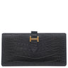 エルメス HERMES ベアンスフレ ブラック アリゲーターマット 長財布 ゴールド金具 新品 未使用 黒 クロコ 二つ折り財布