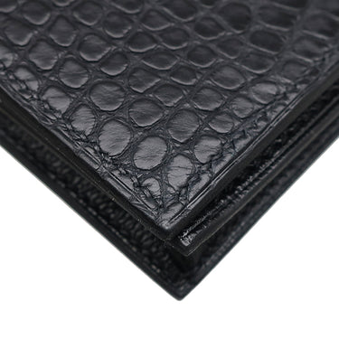 エルメス HERMES ベアンスフレ ブラック アリゲーターマット 長財布 