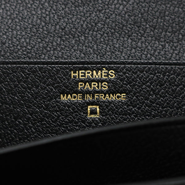 エルメス HERMES ベアンスフレ ブラック アリゲーターマット 長財布