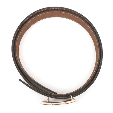 エルメス HERMES コンスタンスH ブラック×ゴールド トゴ ボックスカーフ #80 ベルト ピンクゴールド金具 新品 未使用 Hバックル リバーシブル PG RG